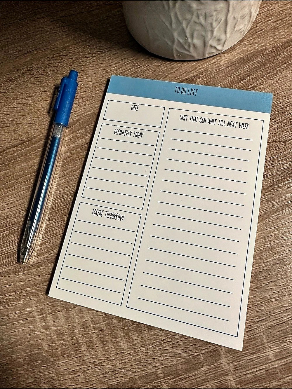 To-Do List Planner Pad Blue & White